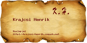 Krajcsi Henrik névjegykártya